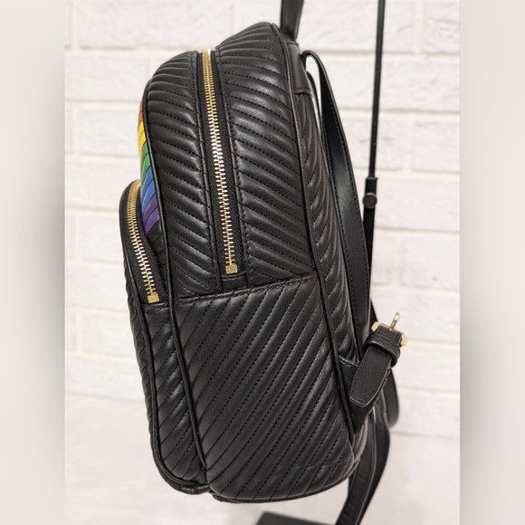 Rare Limited Edition Michael Kors Abbey Black Rainbow Pride Backpack W/Dust Bag - Picture 5 of 16